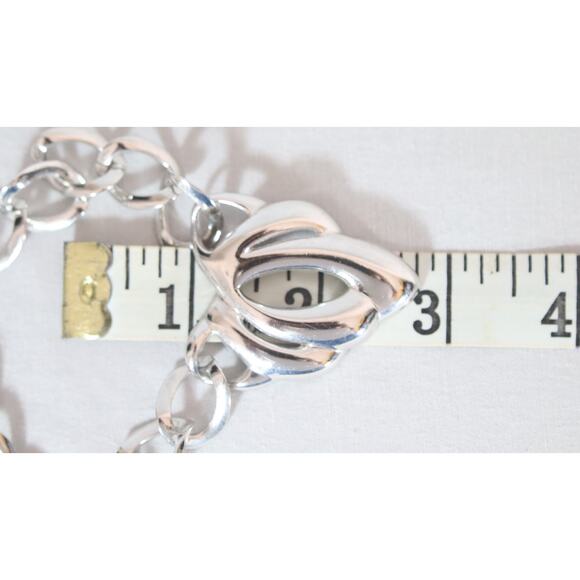 Napier Choker Necklace Silver Tone Big Curb Links With Abstract Pendant - Picture 9 of 9